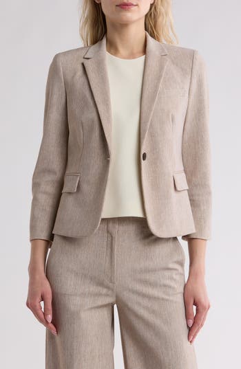 Theory Shrunken Blazer In Neutral