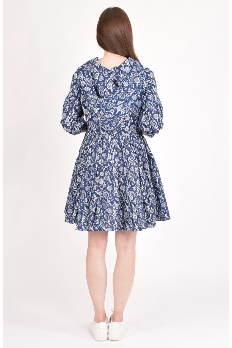 Harper Embroidered Hooded Mini Dress, Alternate, color, Blue