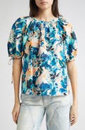 Ulla Johnson Vienne Floral Print Puff Sleeve Top