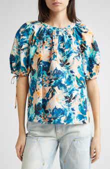 Ulla Johnson Vienne Floral Print Puff Sleeve Top