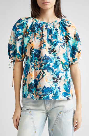 Ulla Johnson Vienne Floral Print Puff Sleeve Top