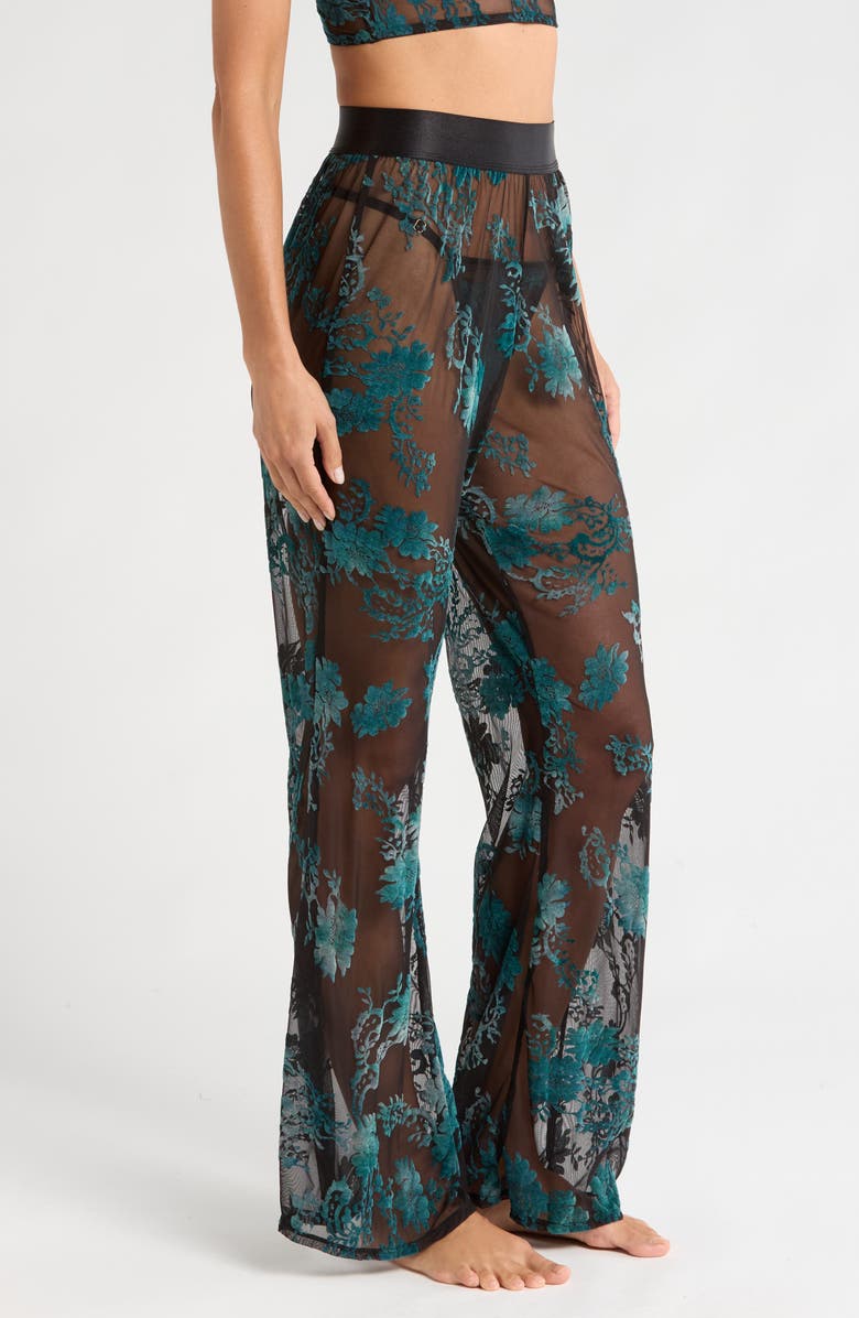 KILO BRAVA Embroidered Mesh Flare Pants, Alternate, color, 