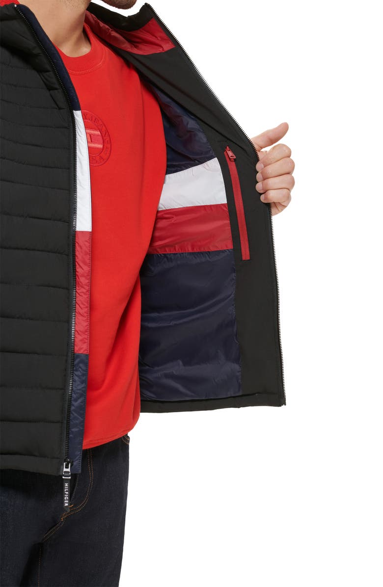 Tommy Hilfiger Quilted Zip Jacket, Alternate, color, Black