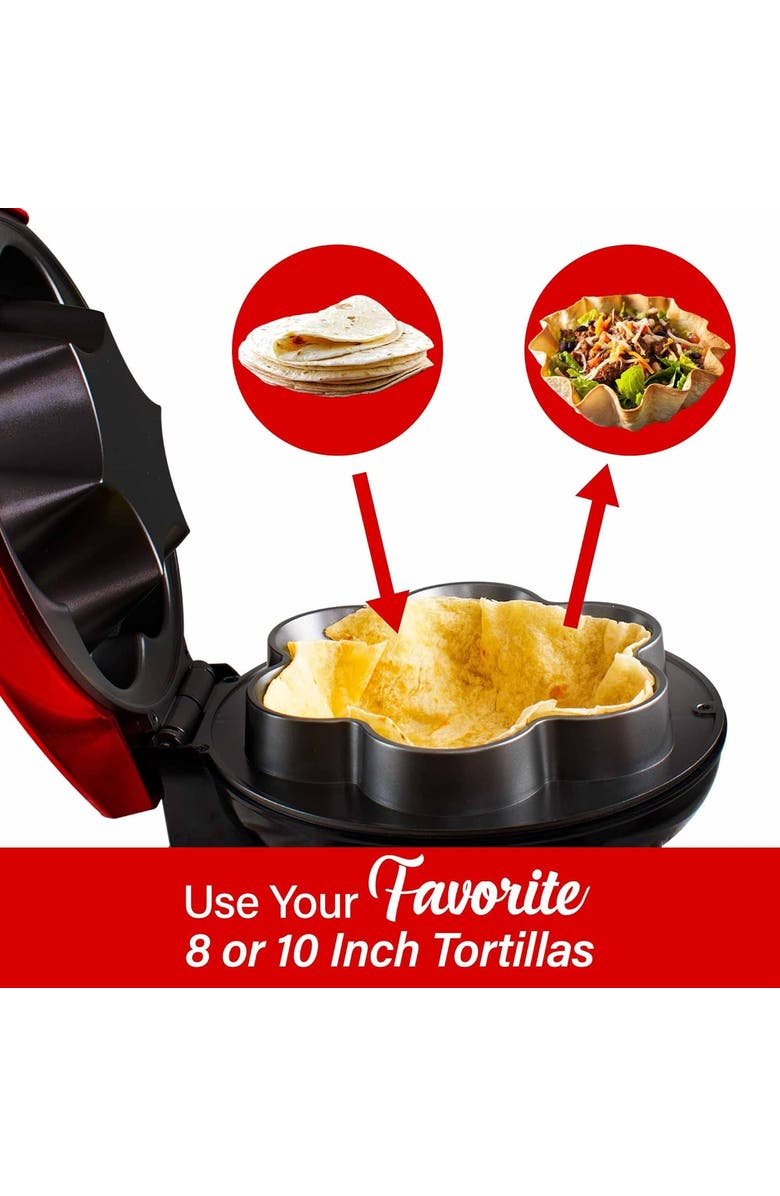 Brentwood Taco Bowl Maker, Alternate, color, Red