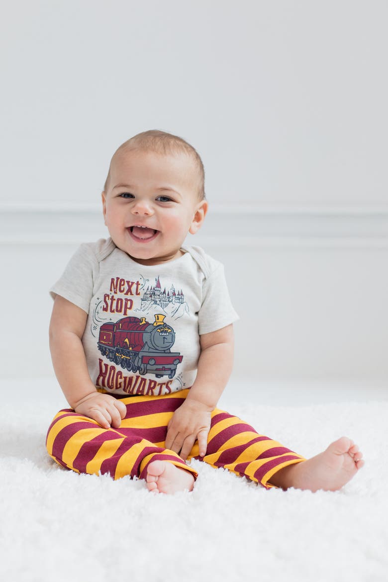 3-Piece Hoodie Bodysuit and Pants Set, Alternate, color, Maroon Oatmeal