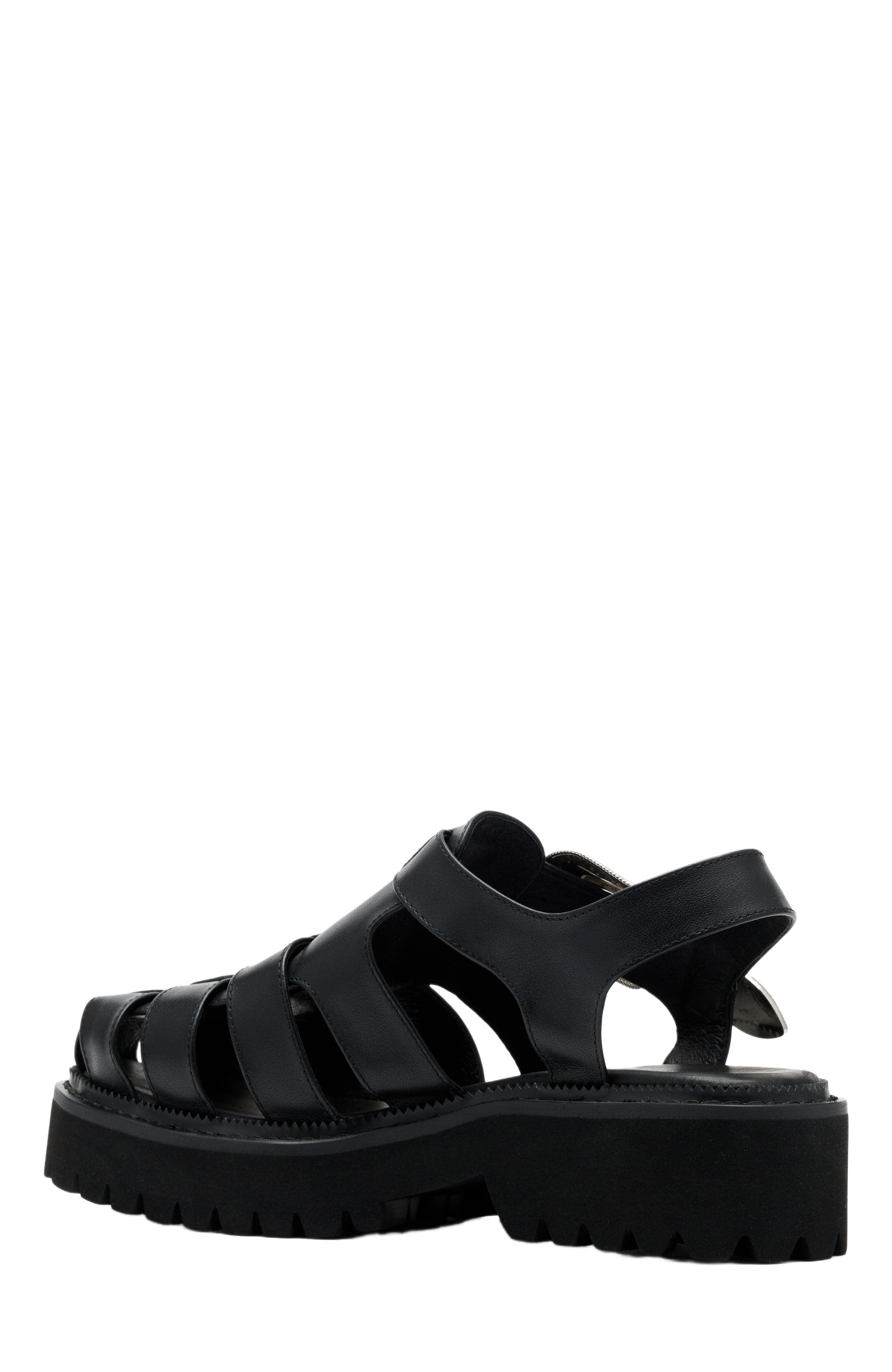 MARC NOLAN Maya Lug Fisherman Sandals, Alternate, color, Black