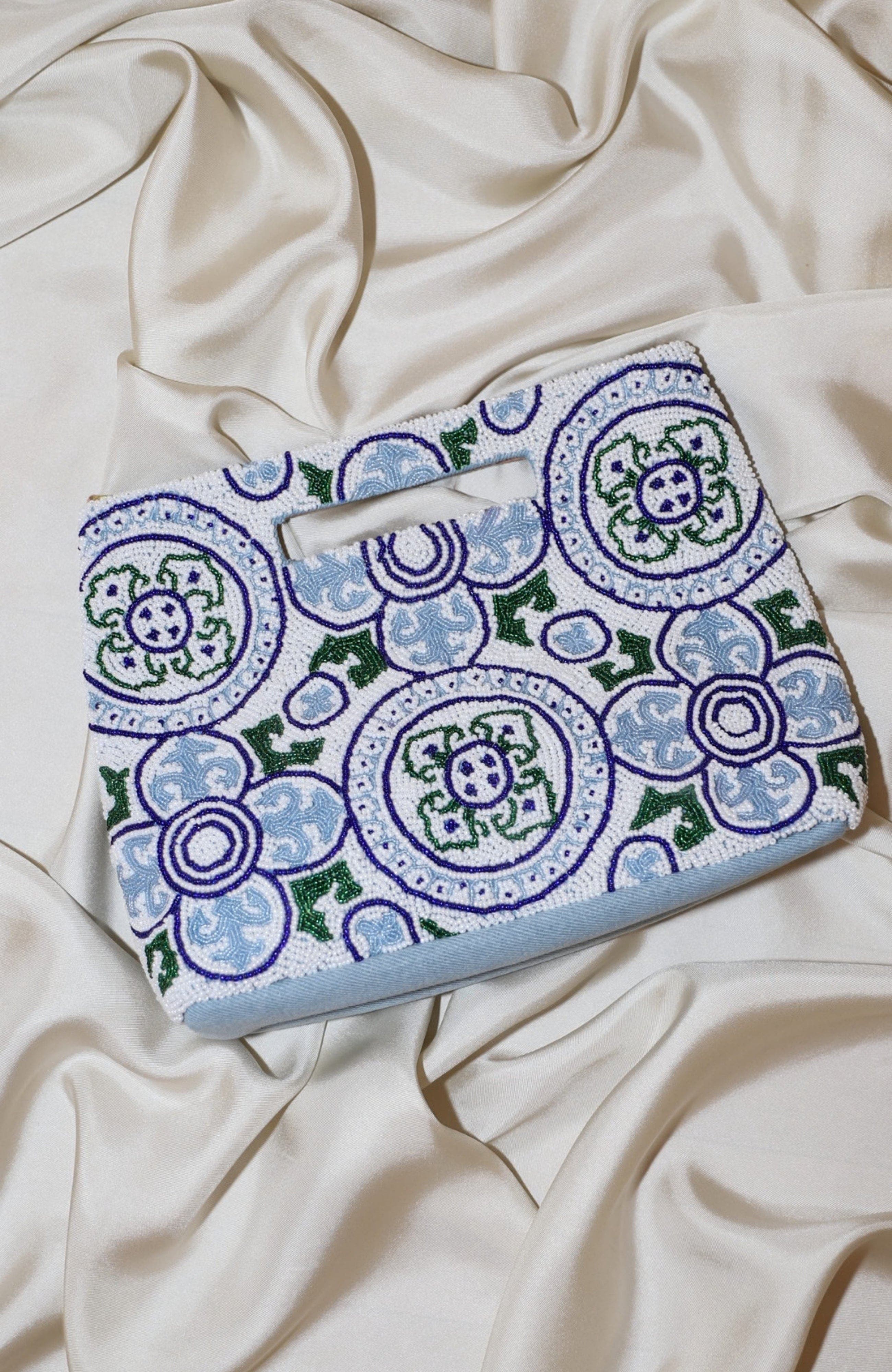 Island to East Side Medallion Mosaic Tile Handle Pouch, Alternate, color, Multi