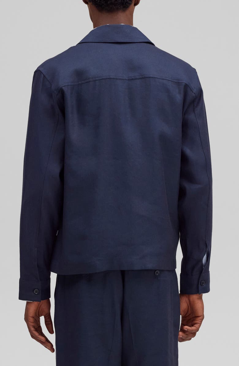 NN07 Alban 1808 Canvas Zip-Up Shirt Jacket, Alternate, color, Deep Navy