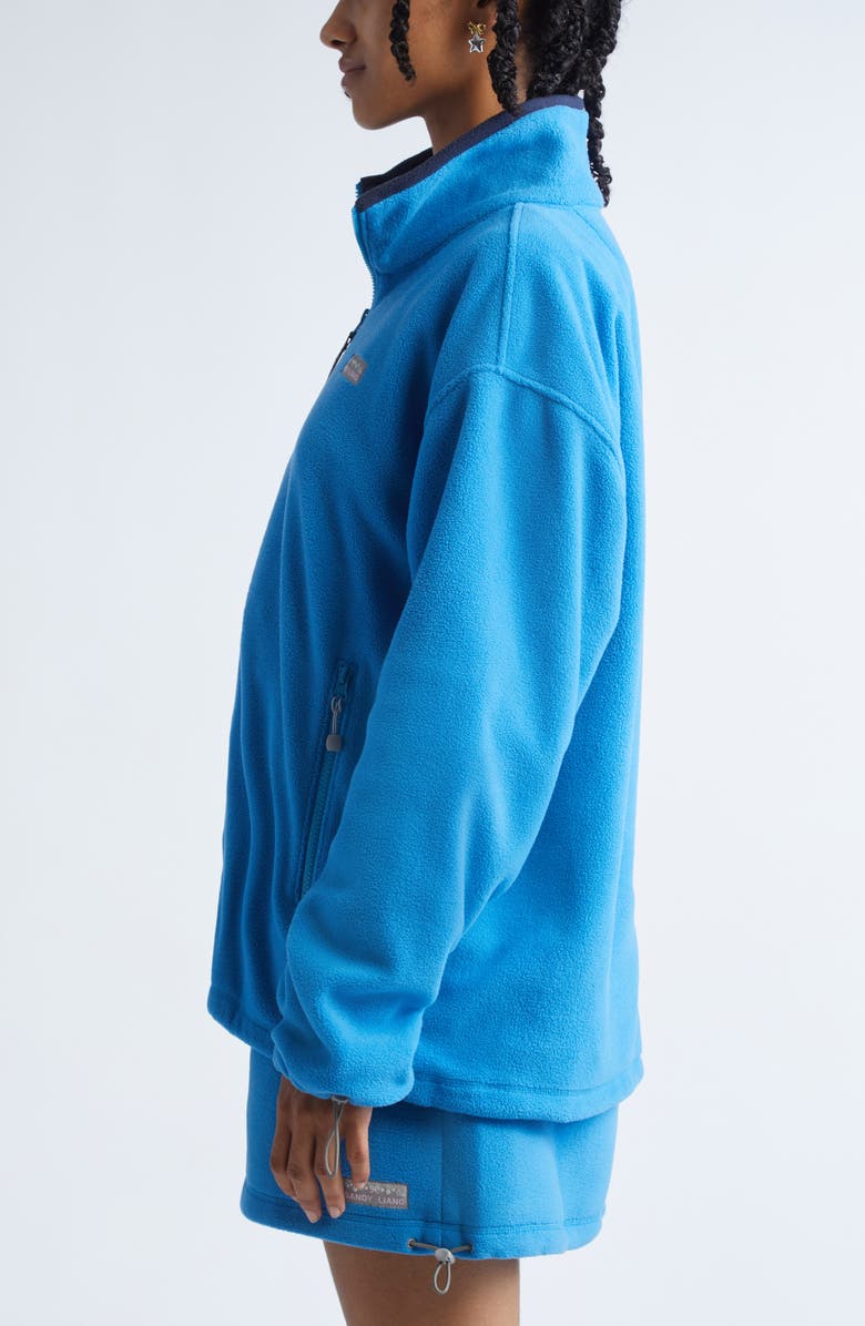 Sandy Liang Ascher Polar Fleece Quarter Zip Pullover, Alternate, color, Blue