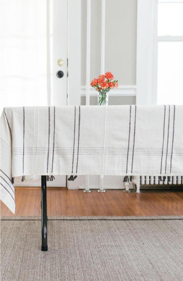 Creative Women Ribbons Cotton Tablecloth, Alternate, color, Gray