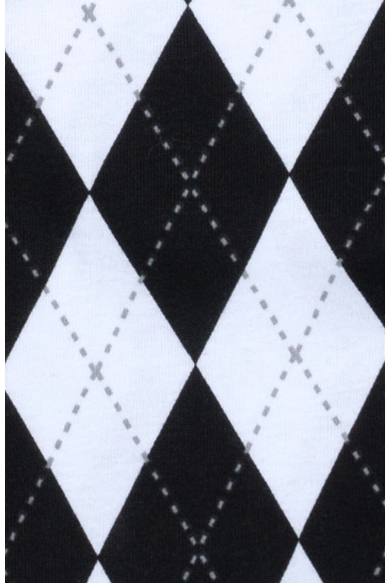Kids Two-Piece Cotton Matching Family Holiday Pajamas, Argyles & Holiday Prints, Alternate, color, Argyle Black & White