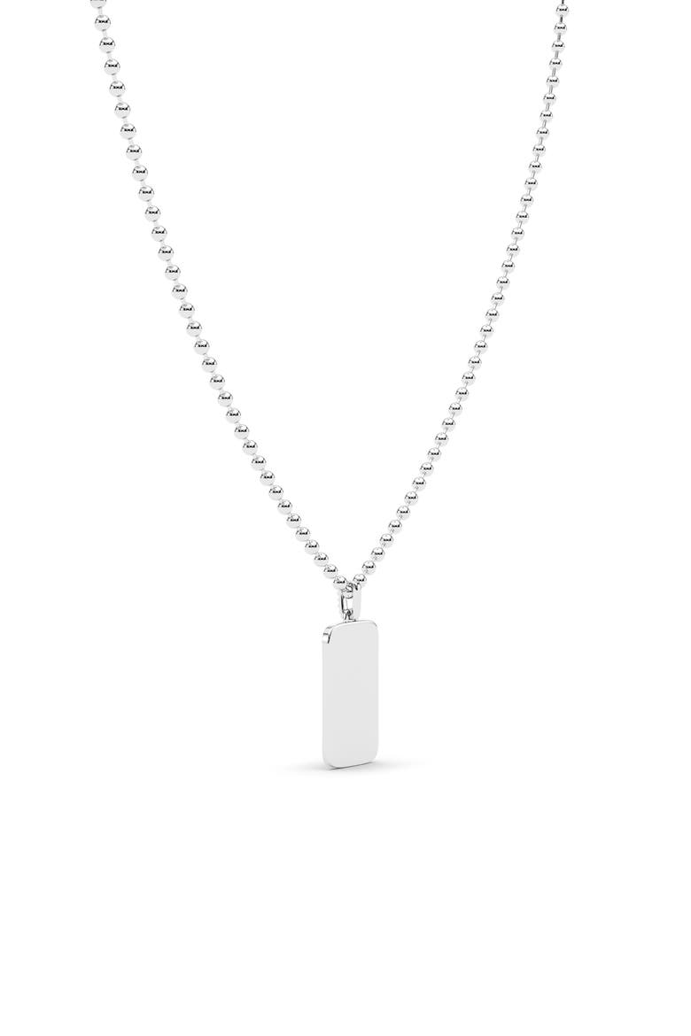 Lab Grown Diamond Dog Tag Necklace, Alternate, color, WHITE