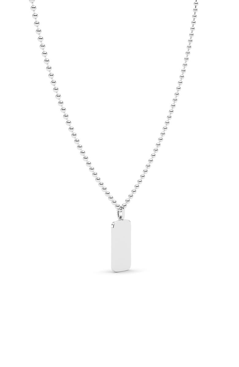 HauteCarat Lab Grown Diamond Dog Tag Necklace, Alternate, color, White