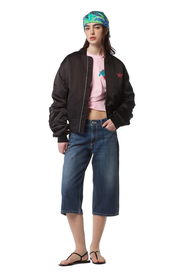 x SNIPES Satin Bomber Jacket, Alternate, color, Black