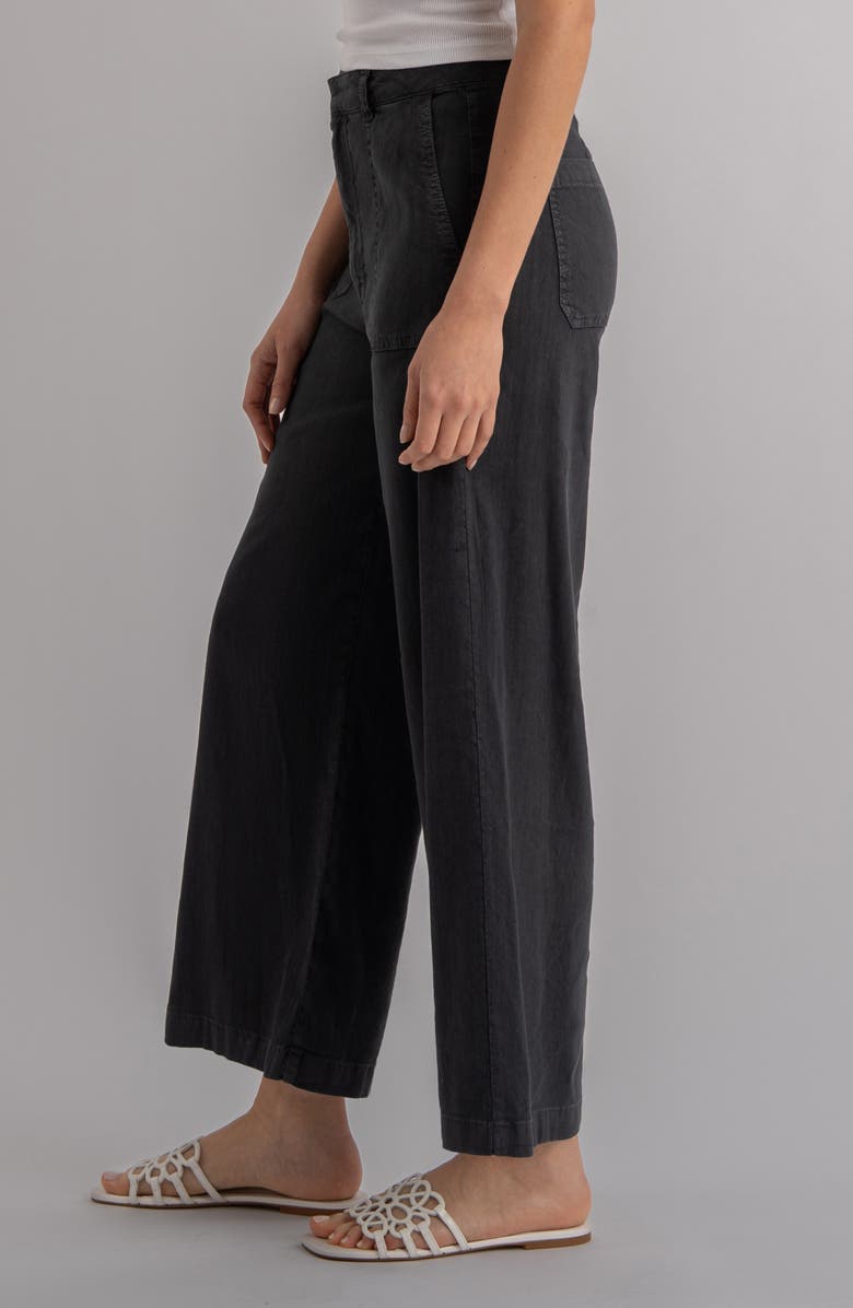 KUT from the Kloth Topaz High Waist Crop Wide Leg Linen Blend Pants, Alternate, color, 