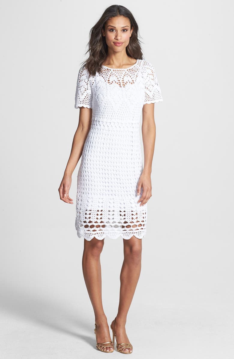 donna morgan lace dress Donna Morgan Cotton Crochet Lace Dress