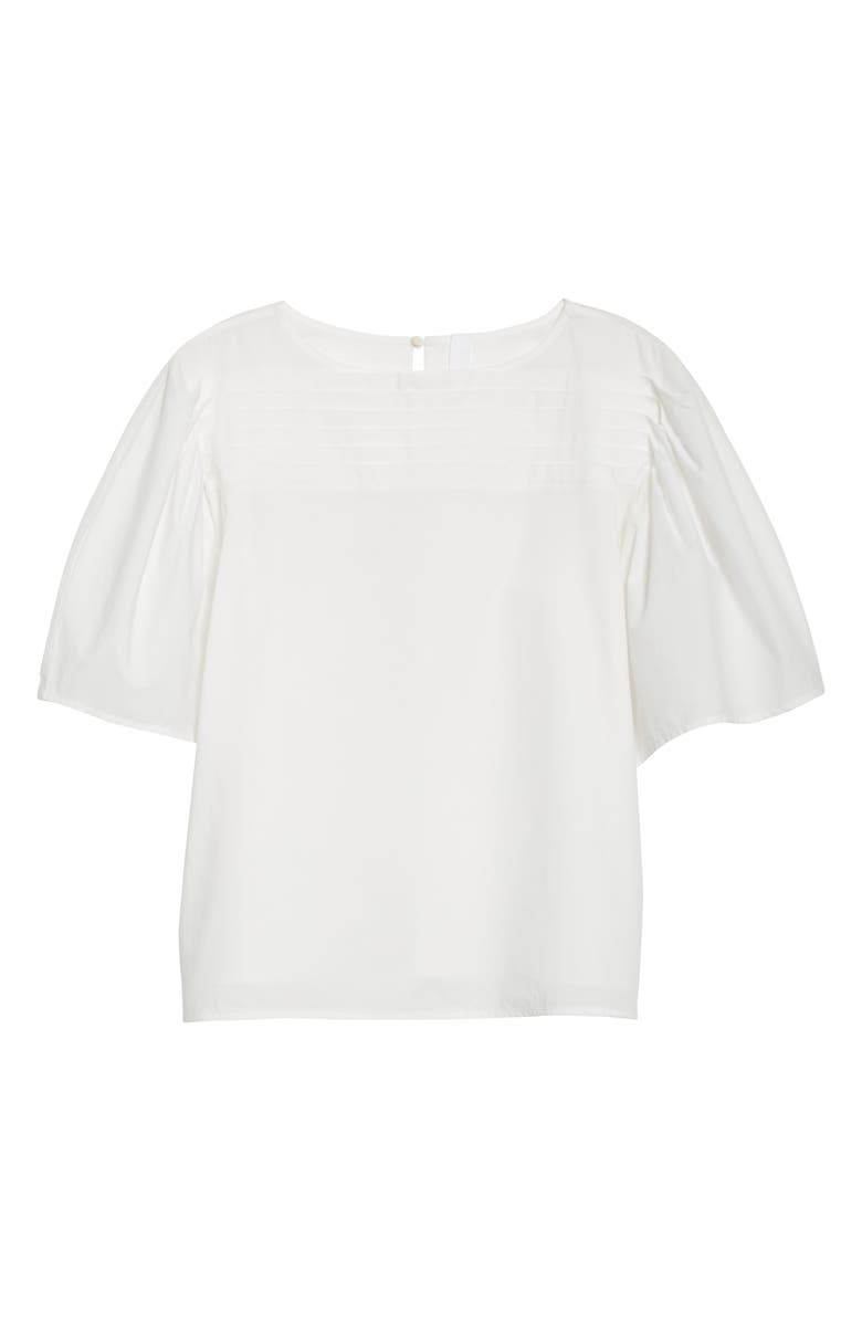 Merlette Canova Puff Sleeve Cotton PoplinTop, Alternate, color, 