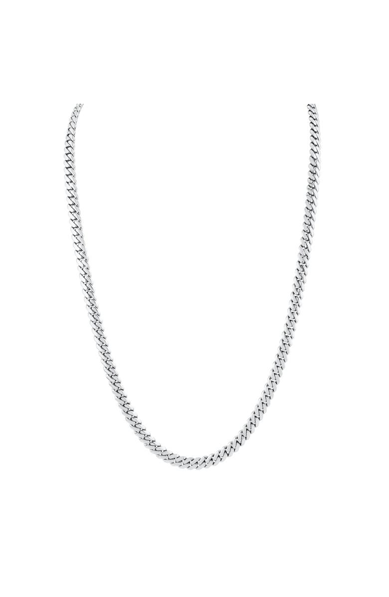 Michael M Men's 6.5 mm Cuban Chain Necklace, Main, color, Silver