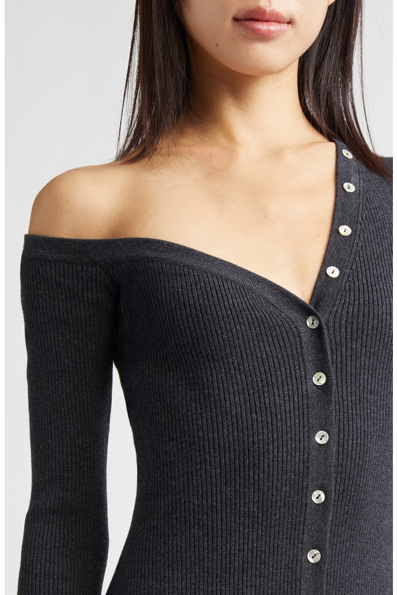 Craftsman Rib One-Shoulder Sweater Dress, Alternate, color, NOCTURNE