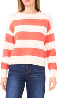 CeCe Stripe Roll Neck Sweater