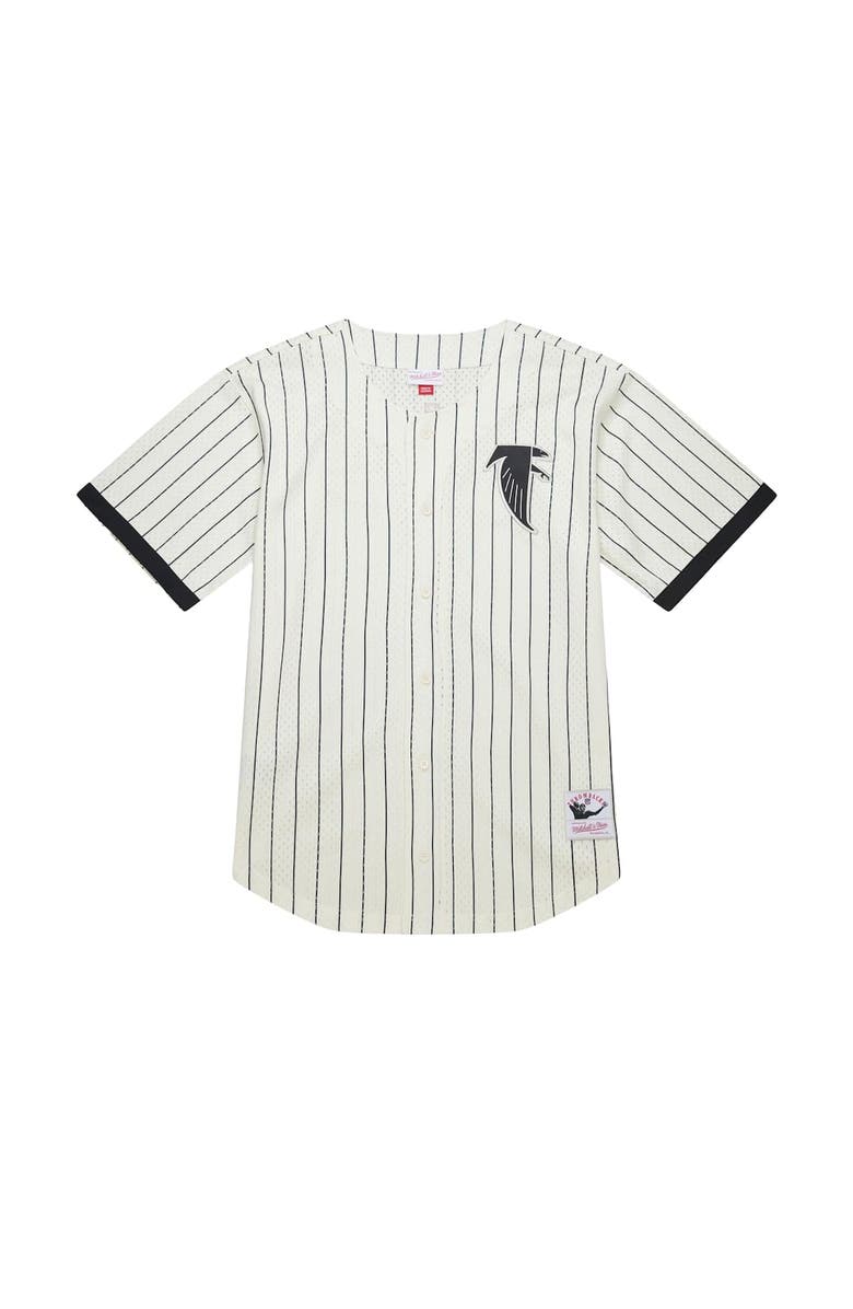 Mitchell & Ness Men's Mitchell & Ness  Cream Atlanta Falcons Vintage Logo Final Seconds Full-Button Mesh Top, Alternate, color, 