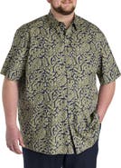 Oak Hill by DXL Big & Tall  Tribal Leaf Sport Shirt