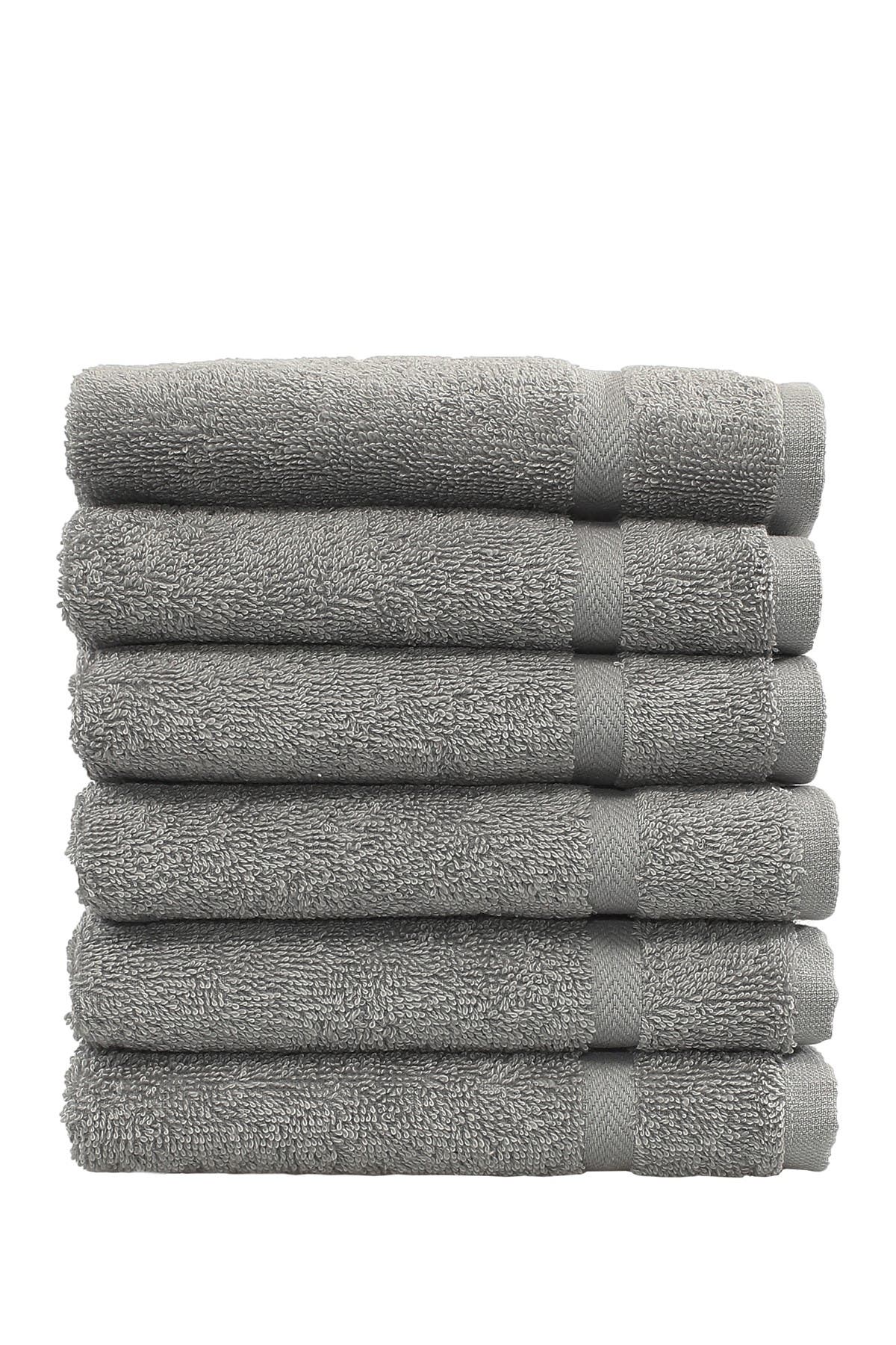 Linum Home Textiles Denzi Washcloths - Set of 6 - Dark Grey