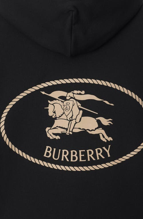 Burberry Men Black Sweatshirt With Ekd Embroidery On The Front And Logo Print On The Rear In Cotton In Black