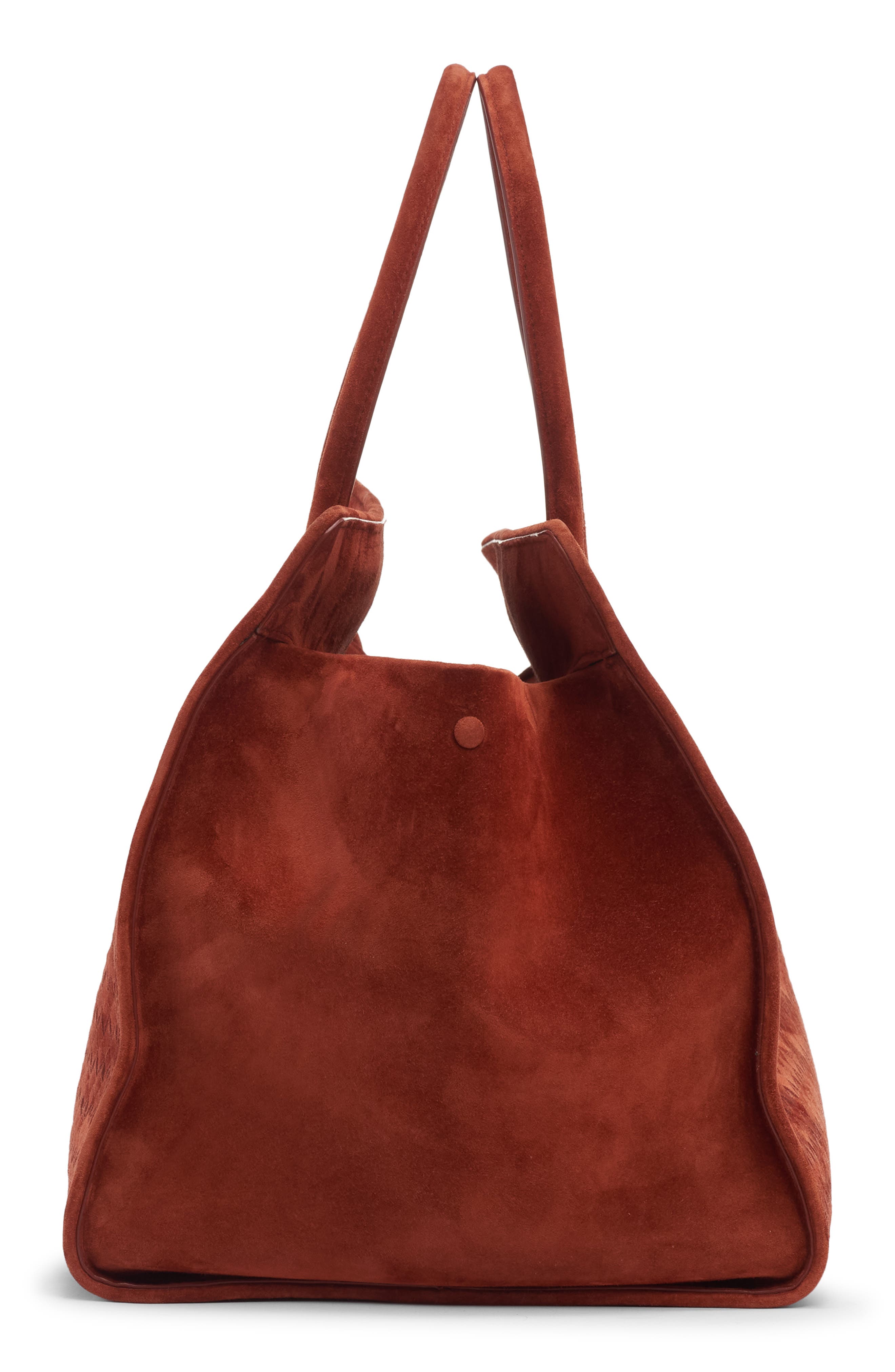Barbara Intrecciato Suede Tote, Alternate, color, 8761 RUST-BRASS VIBRATO
