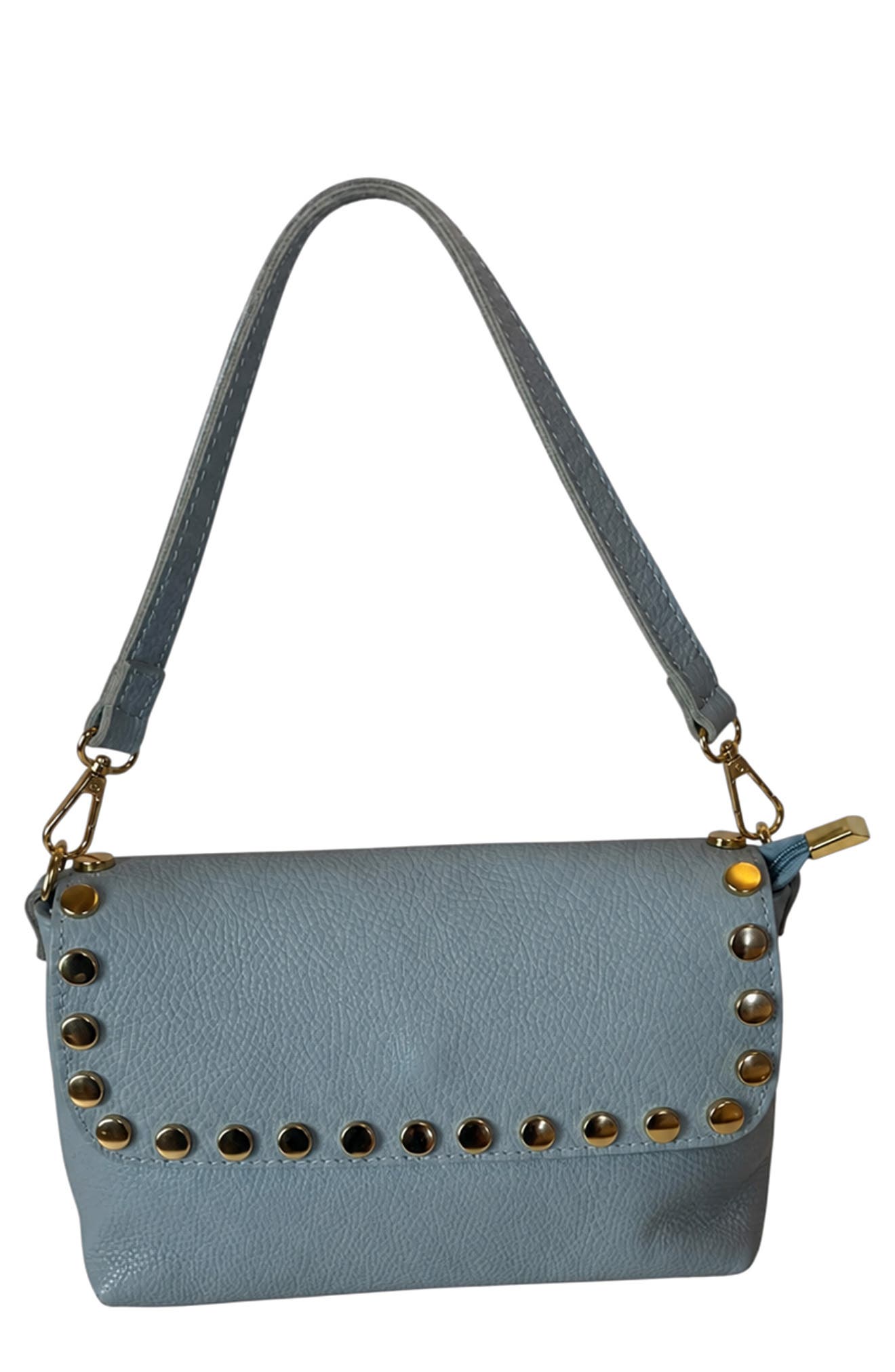 Studded Leather Crossbody Bag, Main, color, BLUE