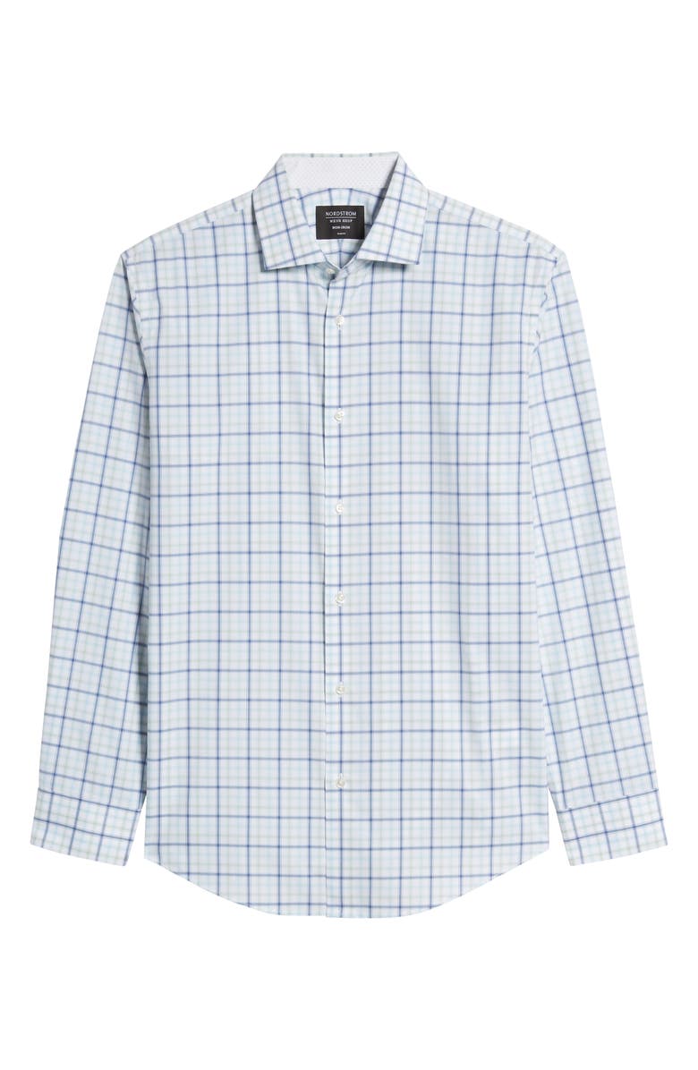 NORDSTROM MEN'S SHOP Nordstrom Trim Fit Medium Check Dress Shirt, Alternate, color, 