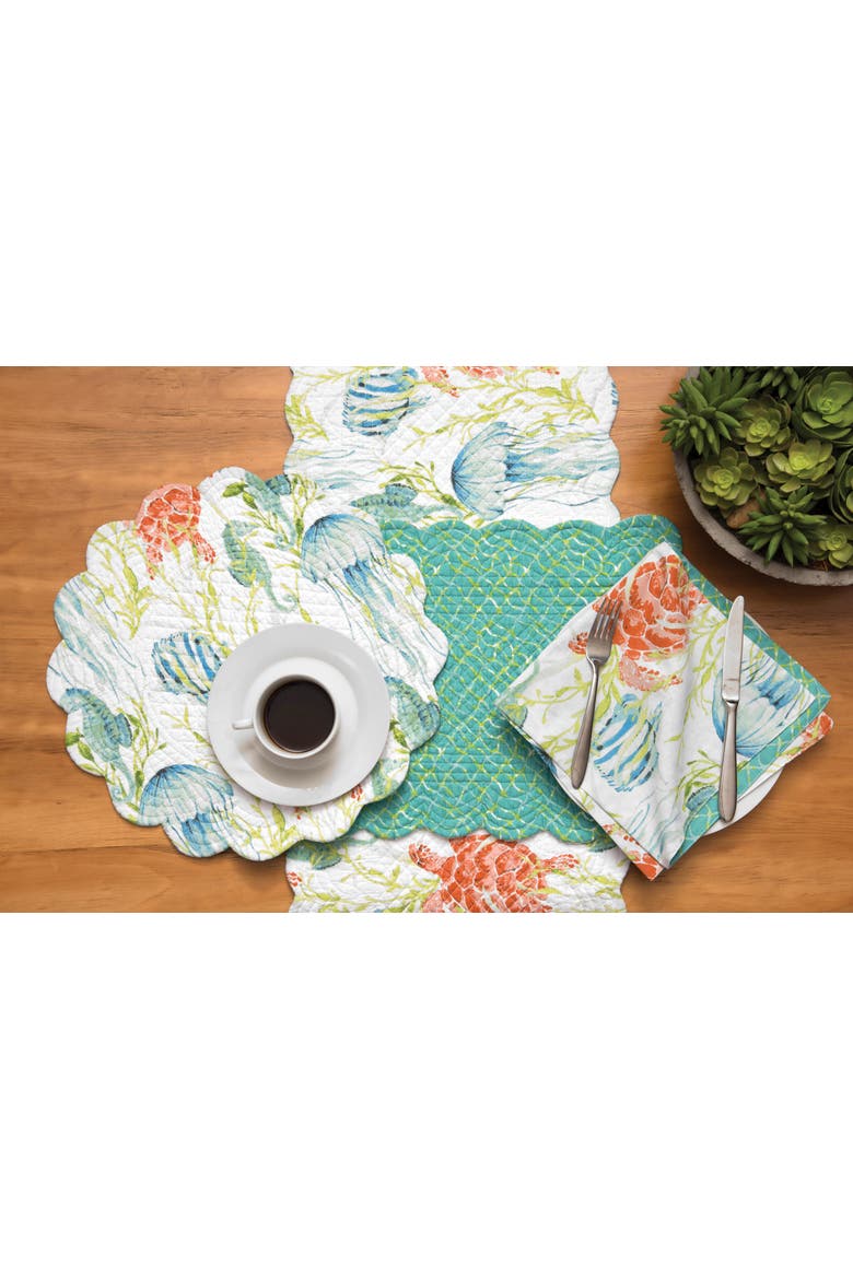 Paradise Sound Table Runner 14" x 72", Alternate, color, Blue