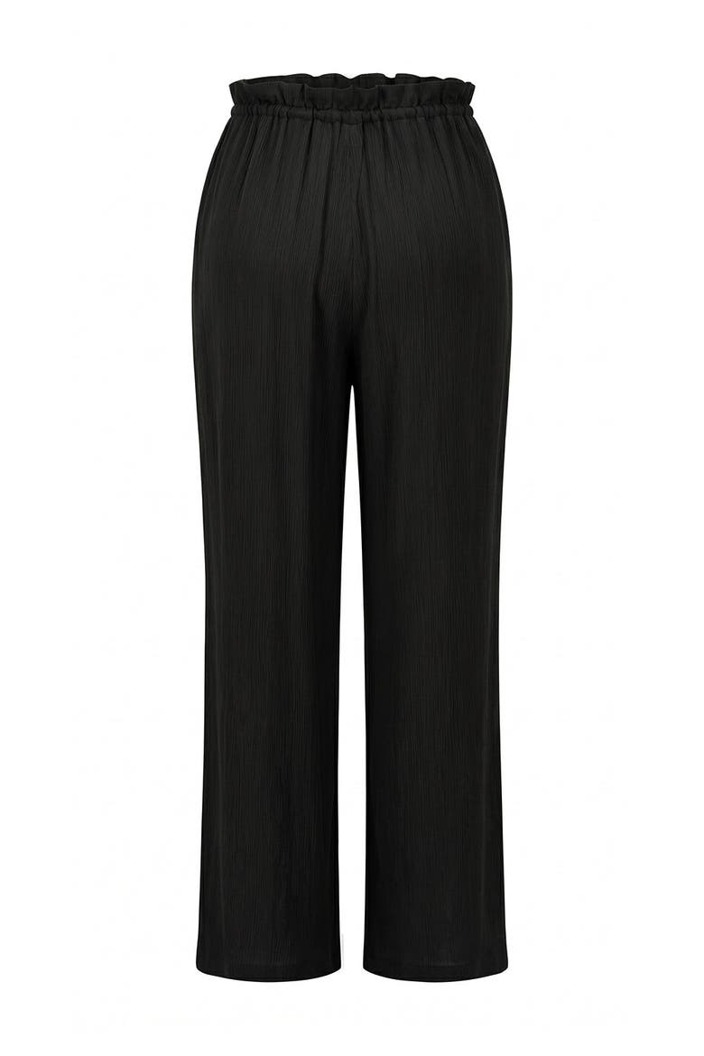 Morganne High Rise Wide Leg Woven Pants, Alternate, color, Black