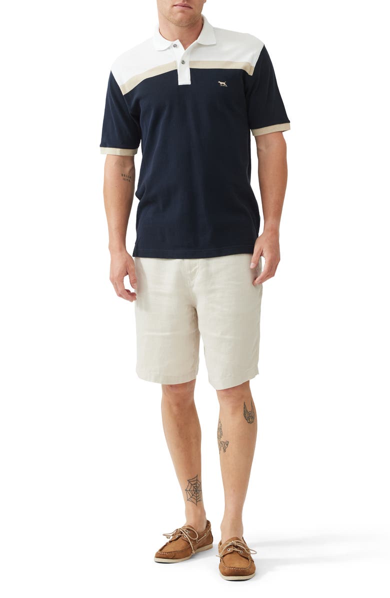 Rodd & Gunn Whitby Colorblock Piqué Knit Polo, Alternate, color, Navy