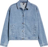 Eileen Fisher Classic Collar Organic Blend Denim Jacket