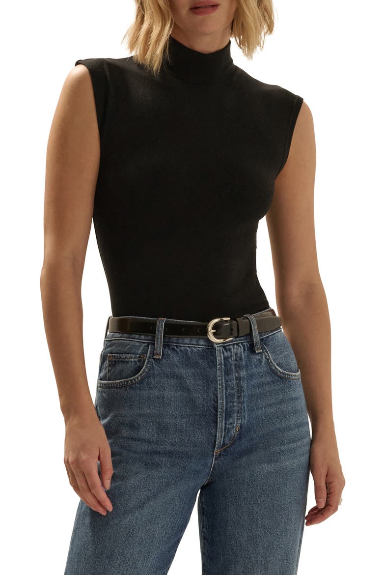 Heritage Mock Neck Top, Main, color, BLACK