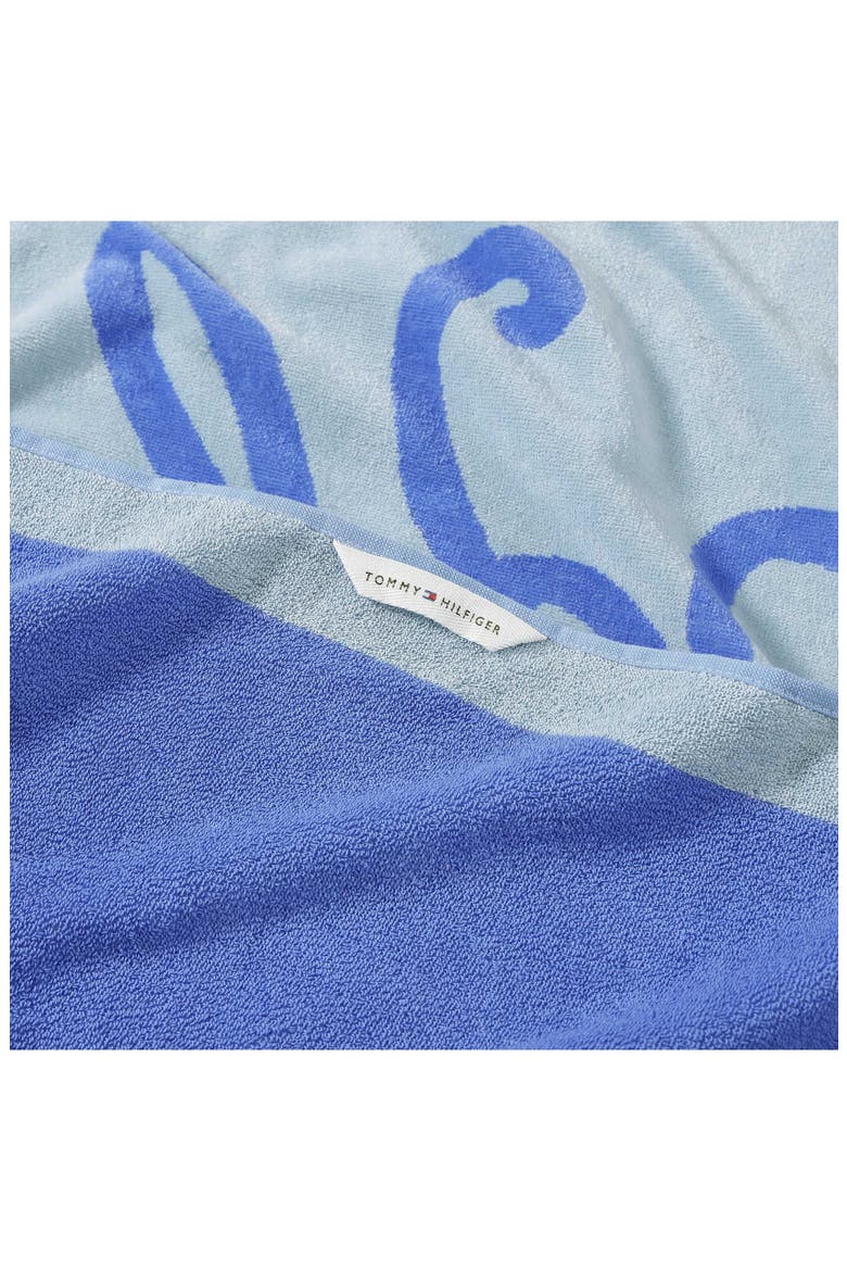 Colorblock Monogram Beach Towel, Alternate, color, MARINE BLUE/ TRUE BLUE
