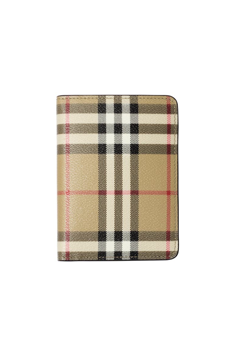 Check Passport Holder, Main, color, Archive beige/briar brown