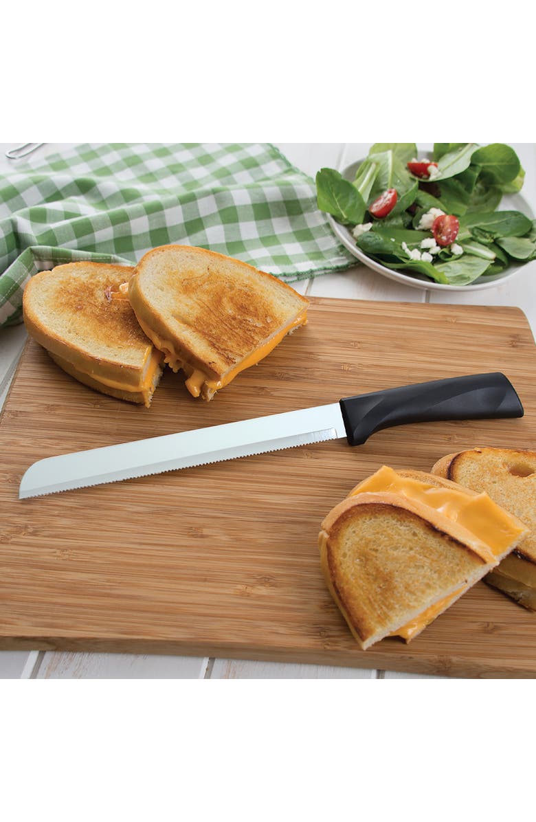 Rada Cutlery 8-Inch Bread Knife Serrated Stainless Blade Anthem Wave Handle, Alternate, color, Black