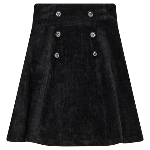Stripe Velour Invisible Side Zipper Skirt (Little Kid & Big Kid)