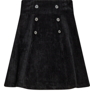 Charlotte & George Stripe Velour Invisible Side Zipper Skirt