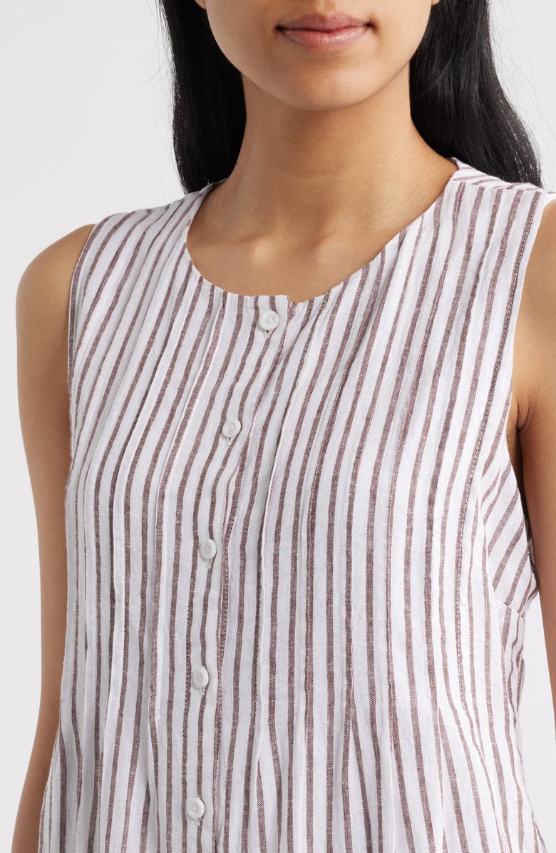 Cloth & Stone Pintuck Button Front Dress, Alternate, color, Cocoa Brown Stripe