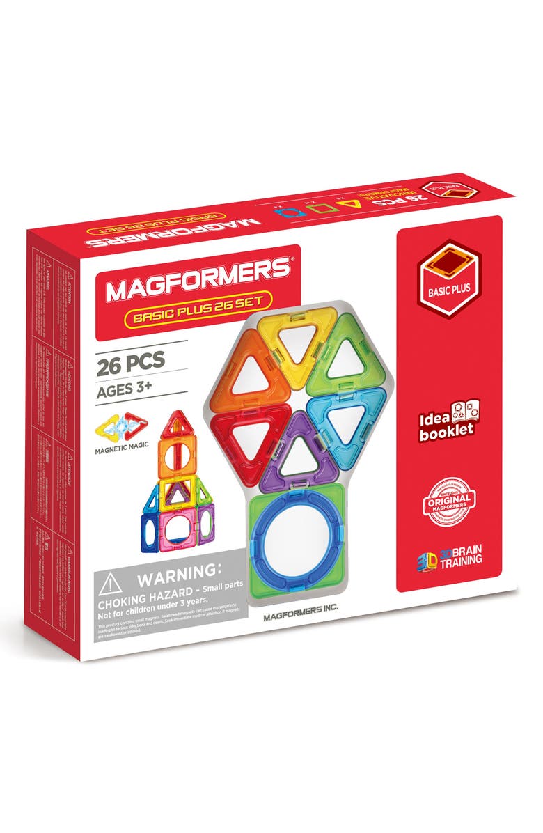 Magformers Basic Plus 26-Piece Magnetic Construction Set, Main, color, 