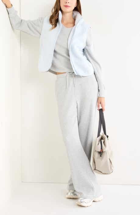Waffle Knit Wide Leg Pants