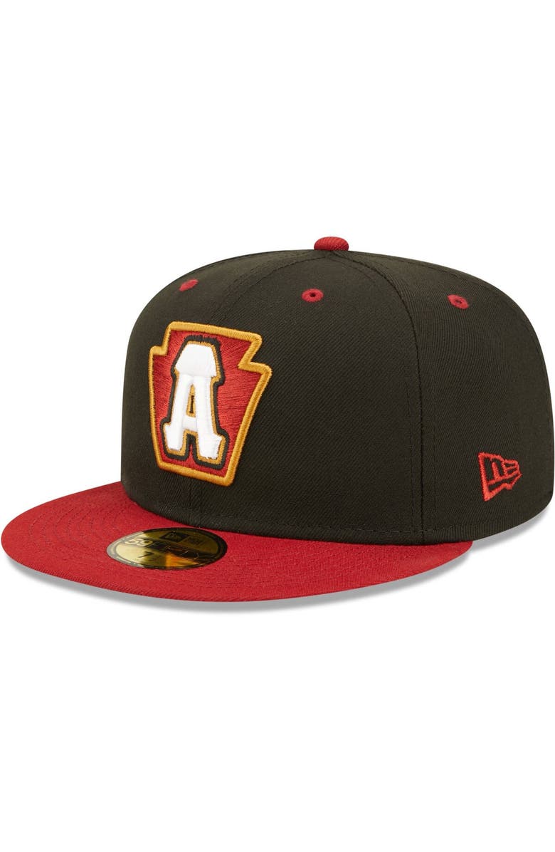 New Era Men's New Era Black Altoona Curve Authentic Collection Team Home 59FIFTY Fitted Hat, Main, color, Black