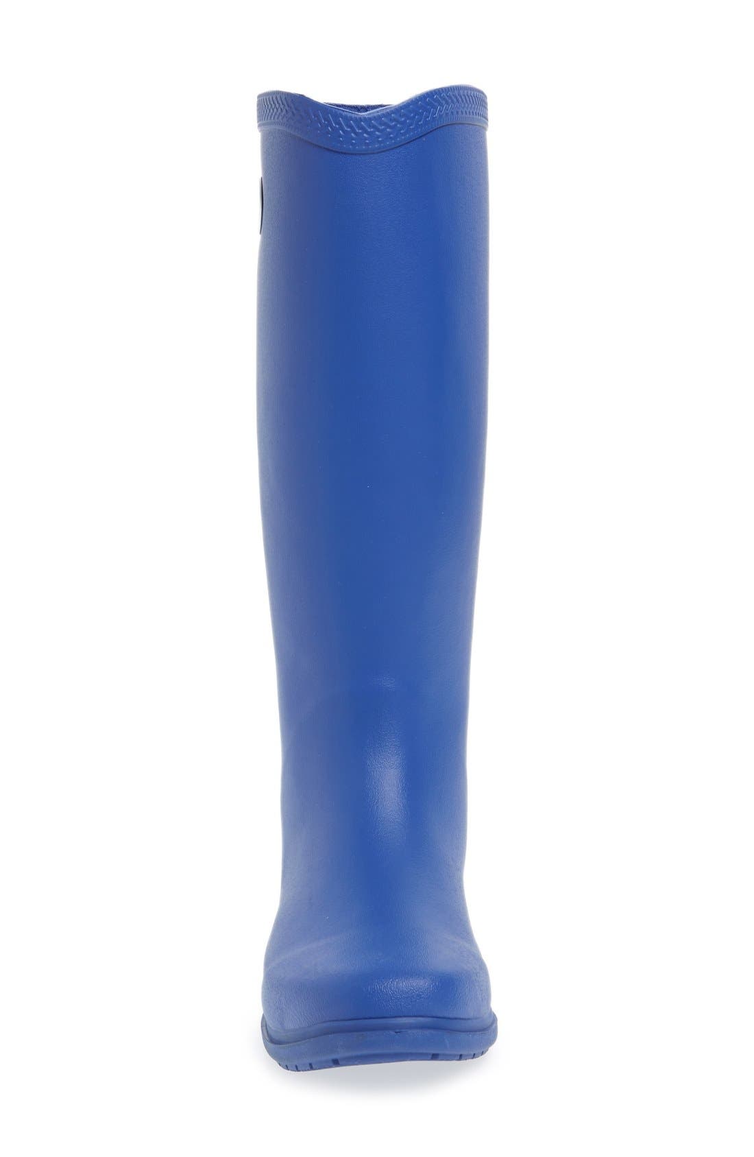 'Galochas Hi Matte' Waterproof Rain Boot, Alternate, color, MARINE BLUE
