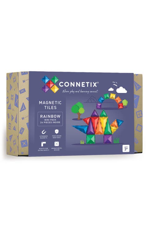 Kids' Rainbow Magnetic Tiles 24-Piece Mini Pack