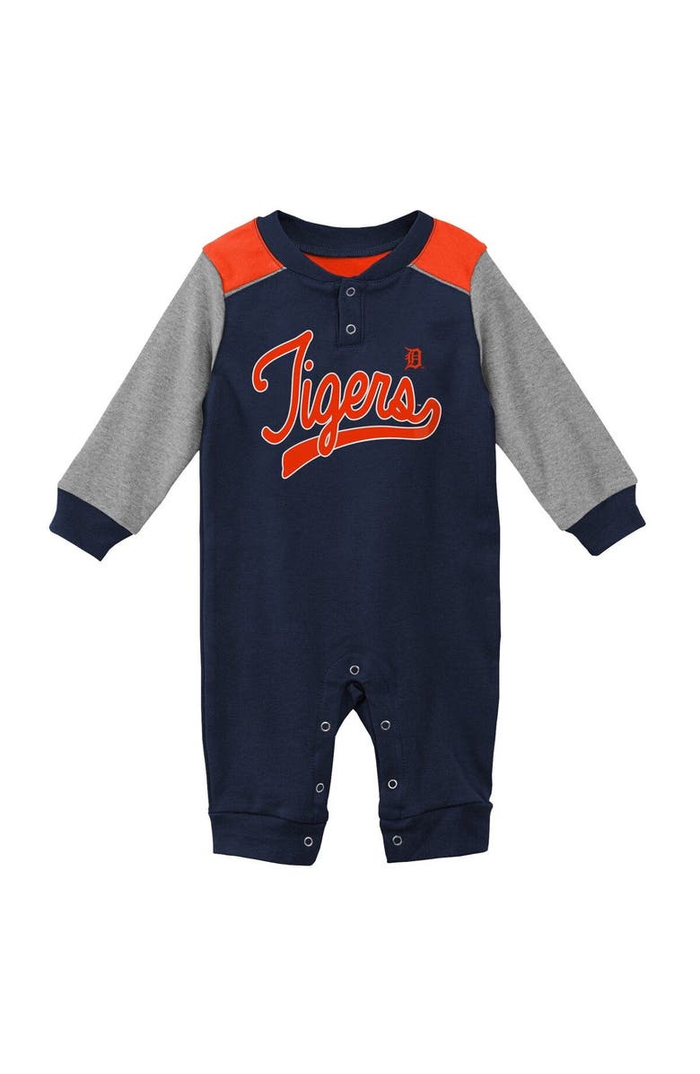 Outerstuff Newborn & Infant Navy/Heathered Gray Detroit Tigers Scrimmage Long Sleeve Jumper, Main, color, Navy