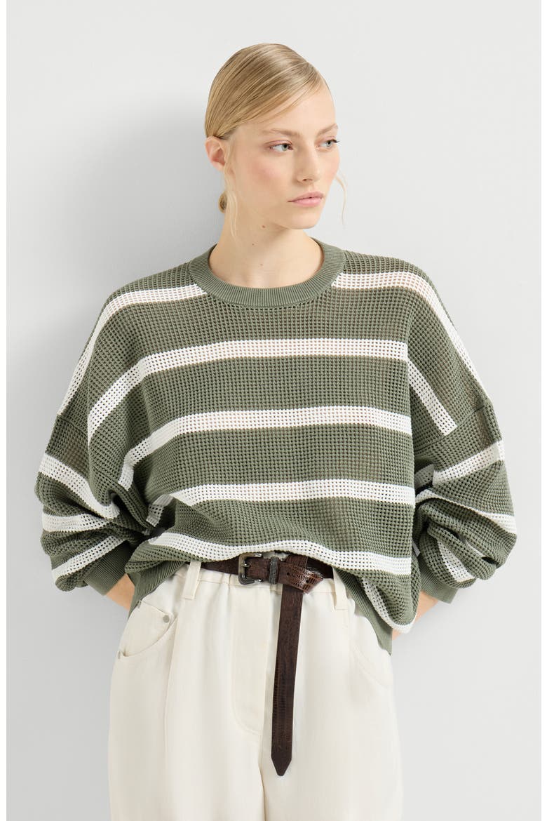 Striped sweater, Alternate, color, Green