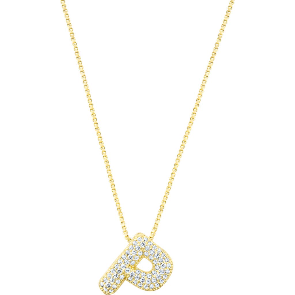 Adornia Pavé Bubble Initial Pendant Necklace In Gold-p